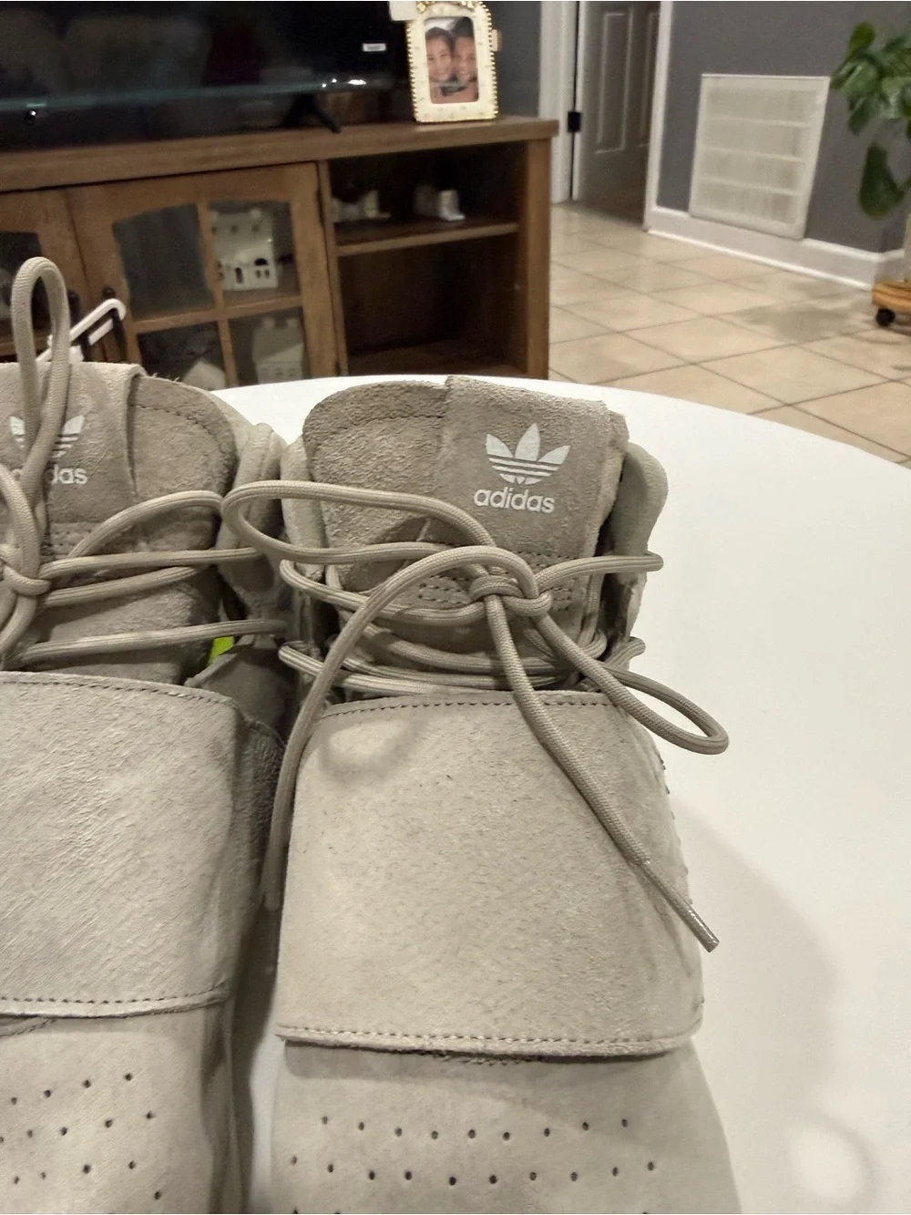 adidas Men's Light Gray Suede Boat Shoes